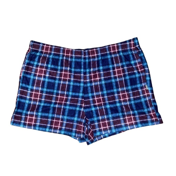 NWT Eddie Bauer Waffle Fleece Plaid Sleep Lounge Shorts Size XXL - Picture 2 of 5